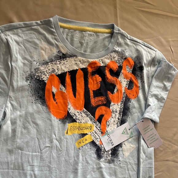 Guess Eco Light Blue Shirt with Yellow Accent - Picture 2 of 2